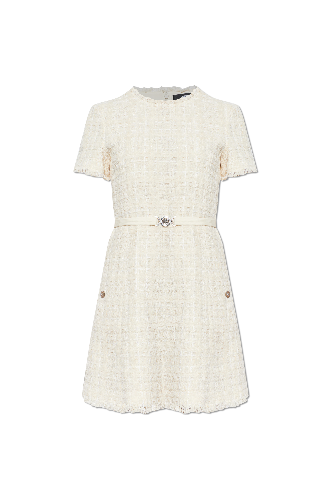 tweed dress 150 白　タグ付き Versace Tweed dress with metallic thread | Women's | Vitkac